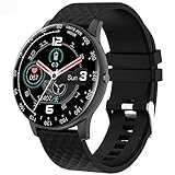 XYZK Smart Watch DIY Dial Herren Fitness Tracker Sportuhr mit Blutdruck/Blutsauerstoff/Pulsmesser IOS Android Smart Watch (B)