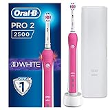 Braun Oral-B Pro 2 – 2500 – Elektrische Zahnbürste, wiederaufladbar, 1 Griff mit sichtbarem Drucksensor, 1 Bürste, 1 Reisetasche,