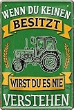 schilderkreis24 – Blechschild Lustiger Traktor Spruch “Wenn du keinen besitzt verstehen“ Deko Metallschild Schild Geschenkidee Weihnachten Geburtstag Bauern Farmer Landwirte Landwirtschaft 20x30