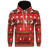 WSAD Herren Hoodie, Herbst Schlank Beiläufig Weihnachten Gedruckt mit Kapuze Lang Ärmel Pullover Oberteil Bluse Casual Sweatshirt Classic Farbabstimmung Hoody mit Tasche DUTYLOVE (02#, XXXL)