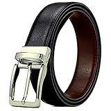 Miller Rock Herrengürtel 360 ° Schwenkschnalle Umkehrbare Schwarze Mode Hosen Ledergürtel 1pc (Belt Length : 125cm, Color : Black)