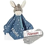 Sterntaler Träumli-Set Kuscheltuch mit Namen Bestickt, Schmusetuch mit Schnullerkette und Mulltuch, Stofftier Kuscheltier Einschlafhilfe Schnuffeltuch Baby & Kinder p