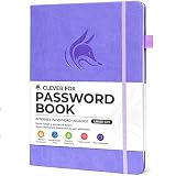 Clever Fox Passwortbuch mit Registerkarten Internetadresse und Passwort-Organizer, Logbuch mit alphabetischen Registerkarten Großes Passwort-Notizbuch für Computer- und Website-Logins (Lavender)