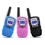 Upgrow Walkie Talkies Set Kinder Funkgeräte, 3x T-388 Walkie Talkies mit Taschenlampe, Walky Talky für Kinder Funkgerät für Outdoor, Camping, Wandern, R