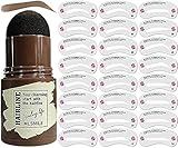 Augenbrauen Stempel, One Step Brow Stamp Shaping Kit Eyebrow Stamp Waterproof with 24Pcs Eyebrow Stencil Kit Brow Stamp Schablone Eye Makeup Tools (Hellbraun)