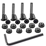 24 Stück Skateboard Schrauben Montagesatz, Skateboard Hardware Set, Skateboard Reparaturschrauben, Sechskantschrauben und Muttern für Skateboard, zur Reparatur von Skateboards (Schwarz)