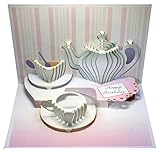 FOREVER Pop Up 3D Karte Geburtstag Happy Birthday Einladung zum Kaffee 16x11