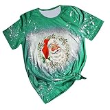 BIBOKAOKE Weihnachten T-Shirt Unisex Holidays Santa Kurzarm Rundhals Shirts Damen/Herren Xmas Hemd Fun Weihnachtsmotiv Kurzarmshirt Sweatshirt Slim Fit Freizeit Tshirts Fitness Sp