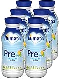 Humana Anfangsmilch Pre trinkfertig, von Geburt an, trinkfertige Säuglingsmilch, zusätzlich zur Muttermilch oder als alleinige Pre Nahrung, Babynahrung mit DHA und nur Laktose, 6 x 470