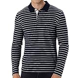 Herren Poloshirt Langarm-T-Shirt Polo-Shirt für Männer mit Knopfleiste Men Outdoor Atmungsaktiv Polohemd Pullover für Golf Tennis Freizeit Polo Shirts Sport und Busines (Navy, M)