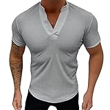 Hemd Herren Kurzarm Baumwolle Leinenoptik Einfarbig Sommerhemd Dünne Atmungsaktivität Strandhemd Regular Fit Freizeithemd Revers Arbeitshemd Muscle Strickjacke Kurzarmhemd T Shirts H