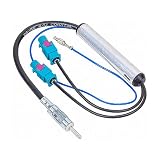 Audioproject A208 - Autoradio Antennenadapter 2X Fakra - DIN Phantomeinspeisung kompatibel zu VW Audi Skoda Opel Mercedes Seat Antenne Adapter Phantom 2X Fakra Z-B