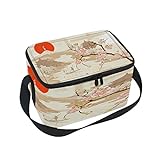 Domoko Japanische Landschaft Cherry Blossom Mountain Sun Isolierte Lunch Tasche Tasche Cooler Lunchbox für Picknick Schule Frauen H