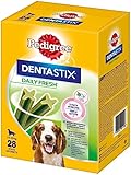 Pedigree DentaStix Daily Fresh Zahnpflegesnack für mittelgroße Hunde – Hundeleckerli mit Aktivwirkstoffen für jeden Tag – Für gesunde Zähne und einen frischen Atem – 112 Sticks (4 x 28 Stück)