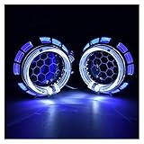 XIAOGUANG LingLONG 6,3 cm Waben-Bixenon-Projektorlinse mit LED Angel Eyes 55W H1 5000K HID Xenon Kit Vorschaltgerät H7 H4 Auto-Modell-Modify (Farbe: Objektiv mit WB)