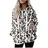 Funyplus Damen Hoodie Winter Lose Plüsch Isolierung Kordelzug Hoodie Sweatshirt Pullover Langarm Tops Jack