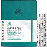 Clever Fox Planer Daily Pro – 21,6 x 27,9 cm A4 Größe Tagesplaner und Dankbarkeits-Tagebuch zur Steigerung der Produktivität, Zeitmanagement Erreichen Ihrer Ziele undatiert hält 3 Monate (türkis)