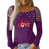 HHOP Valentinstag sexy blusen Damen Festliche Bluse Damen Flory Day Bluse Frauen Damenpullover Langarm elegant Flory Day Pullover mit rückenausschnitt Tunika Damen Langarm Winter fancyclothing