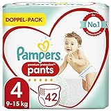 Pampers Baby Windeln Pants Größe 4 (9-15kg) Premium Protection, 42 Höschenwindeln, Komfort und Schutz Fü