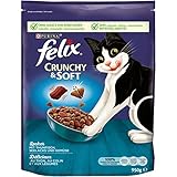 FELIX Crunchy & Soft Katzenfutter trocken, mit Thunfisch und Seelachs, 4er Pack (4 x 950g)