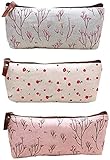 WOUTE Stiftetui Bleistiftbeutel Kosmetische Blumen Landschaft Ländlichen Stil Handyhalter Multifunktional 3PCS