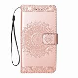 Leder Hülle für Samsung Galaxy S6 Edge (NICHT für S6) Hülle Schutzhülle Handyhülle Klapphülle Flip Case Cover Leder Tasche Magnet Kartenfach Lederhüllen Handytasche für Galaxy S6 Edge (Rose Gold)