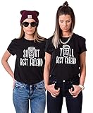 Mixcept Best Friends Sister Tshirt Damen T Shirts BFF 1 Stücke-Schwarz-Short-S