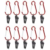 Yngffb Zelt Clips, Tarp Clip, planenclips, Markisenklemme, Aus Kunststoff, mit Karabiner, Starke Tragfähigkeit, Winddicht, langlebig, für Zelte, Markisen, Wohnwagen (Schwarz, 10 Stück)