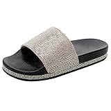 DAIFINEY Damen Badeschuhe Slippers Hausschuhe Farbe Flache Platform Badezimmer Fitnessraum Indoor weiche Sohle rutschfest Schnelltrocknend(7-Weiß/White,37.5) 1218