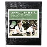 Prolifiqs Anti-Unkrautgewebe I Gartenvlies Reissfest & Wasserdurchlässig I Unterbodengewebe gegen Unkraut I Bändchengewebe UV stabil 100g/m² (2 * 2m)