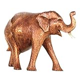 Simandra Elefant Holz Figur Skulptur Abstrakt Holzfigur Statue Afrika Asia Glücksbringer Handarbeit Deko Größe 10