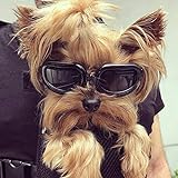 PETLESO Hunde Sonnenbrille Hundebrille Wasserdichter Anti-UV Sonnenbrillen für Kleine Hunde/Katzen - Schw