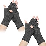 2 Paare Arthritis Kompression Handschuhe Unisex Druck Handschuhe Atmungsaktiv Gelenkschmerzen Lindern Handschuhe für Erwachsene Männer Frauen (Keine Silikon Punkte)