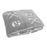 FC Schalke 04 Decke - Glow in The Dark - Kuscheldecke Logo nachtleuchtend, Sofadecke S04 - Plus Lesezeichen I Love Gelsenk