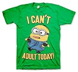 MINIONS Offizielles Lizenzprodukt I Can't Adult Today Herren T-Shirt (Grün), XXL