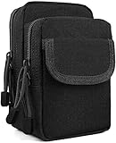 Taktische Tasche MOLLE EDC Tasche Kompakte wasserfeste Utility Gadget Hängende Taillentasche Satteltasche zum Camping Wandern Outdoor Sport (Waist Pouch 2-Black)