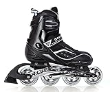 RAVEN Inline Skates Inliner Total Black verstellbar bis Größe 46 (43-46(26,5cm-29cm)