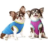 IREENUO Hunde-Shirt, kühlend, für kleine Hunde und Katzen, schnelltrocknend, atmungsaktiv, weich, dehnbar, 2 Stück