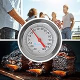 Lantelme Räucherthermometer 120 Grad Edelstahl 30cm und 50cm Thermometer für Smoker Räucherofen Räuchertonne Räuchergrill Räucherschrank (30cm)