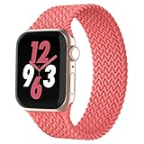 WASPO Geflochtenes Silikon-Armband kompatibel mit Apple Watch Band 38 mm 40 mm 42 mm 44 mm, dehnbares Silikon-Sportarmband, kompatibel für iWatch Serie 6/5/4/3/2/1/SE (Pink Punch, 38 mm/40 mm M)