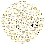 YADOCA 84 Stücke Vintage Knuckle Ringe für Frauen Mädchen Verstellbare Schlangen Schmetterling Gold Ring Stapeln Finger Midi Ring Set Böhmischen Modeschmuck Geschenk
