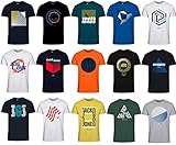 Jack and Jones Herren T-Shirt Slim Fit mit Aufdruck im 3er Oder 6er Mix Pack/Set mit Rundhals Marken Sale S M L XL XXL (9er Mix Pack, M)