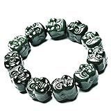 Feng Shui Hetian Jade Reichtum Armband Authentische Buddha-Kopf Edelsteinheilung Chakra Meditation Kristall Reiki Amulett Lucky Reichtum Ward Off Böse Spirituosen Armband Geschenke Für Frauen M