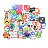 BLOUR TOYZHIJIA 50Pcs Neues DIY Internet Java JS PHP HTML Cloud Docker Bitcoin Programmiersprache APP Logo Coole Aufkleb