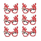 Abaodam 6 Paar Weihnachten Deko Gläser Rot Geweih Design Gläser Kreative Party Supp