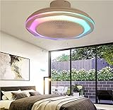 Monik Ventilator Decke Mit Licht Deckenlampe RGB Farbwechsel Bluetooth Dimmbar Fernbedienung Deckenventilator Mit Beleuchtung Lampe Ultra Leise Deckenleuchte Musik LED APP Dimmbar 60W