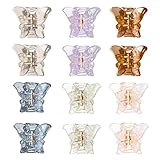 YMHPRIDE 12 Stück Butterfly Hair Claw Clips Mittelgroße Hair Claws 1,49 Zoll Kunststoff Spider Jaw Clip Griff für Frauen Mädchen Bunte Haarspang