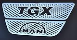 24/7Auto 2 Stück Chrom Front Grill Dekoration für Man TGX Euro 5 LKW Edelstahl Teller Zubehö