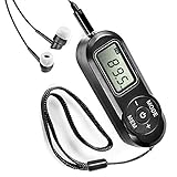 Mini Radio Tragbare FM mit digitaler LCD-Digitalanzeige, Kopfhörer, Pocket-Walkman-Radio mit Voreinstellung, zum Joggen, Gehen, R