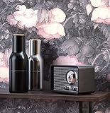NEWROOM Blumentapete Tapete grau Blumen Rosen Floral Vliestapete rosa Vlies moderne Design Optik Tapete Vintage inkl. Tapezier Ratgeb